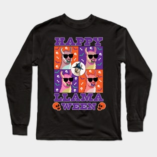 Happy Llamaween Funny Halloween Llama Long Sleeve T-Shirt